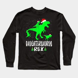 Daughter T Rex Matching Family Christmas Dinosaur Shirt Long Sleeve T-Shirt